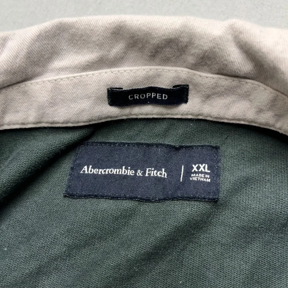 VTG Abercrombie & Fitch Guinness Rugby Shirt XXL Green Cropped Long Sleeve Polo‎ - Picture 2 of 11